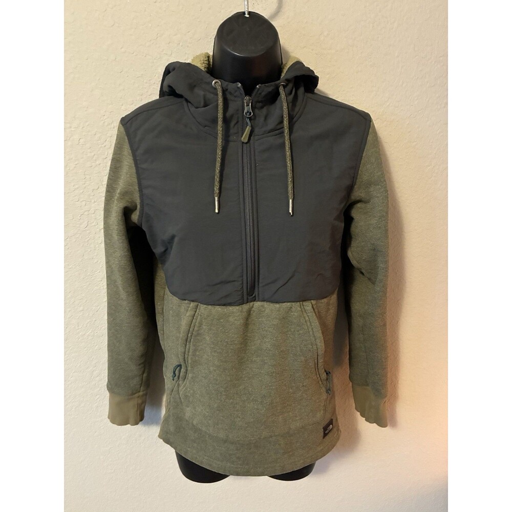 The North Face 1/2 Zip Fleece Lined Hoodie Women’s Size XS Olive Green And Gray